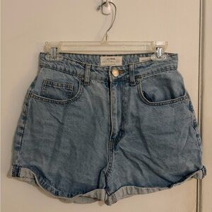 High Rise Flashback Light Blue Jean Shorts